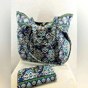 Vera Bradley Extra Large Toggle Tote bag and Wallet lot 2 pieces